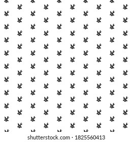 Square seamless background pattern from geometric shapes. The pattern is evenly filled with black school supplies symbols. Vector illustration on white background