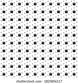 Square seamless background pattern from geometric shapes are different sizes and opacity. The pattern is evenly filled with black gift symbols. Vector illustration on white background