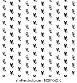 Square seamless background pattern from geometric shapes. The pattern is evenly filled with black scorpio symbols. Vector illustration on white background