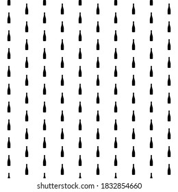 Square seamless background pattern from geometric shapes. The pattern is evenly filled with black champagne symbols. Vector illustration on white background