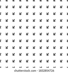 Square seamless background pattern from geometric shapes. The pattern is evenly filled with black school supplies symbols. Vector illustration on white background