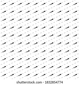 Square seamless background pattern from geometric shapes are different sizes and opacity. The pattern is evenly filled with black trumpet symbols. Vector illustration on white background