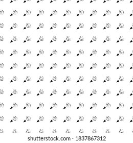Square seamless background pattern from geometric shapes. The pattern is evenly filled with black exploding party poppers. Vector illustration on white background