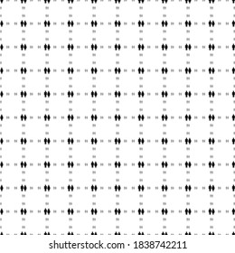 Square seamless background pattern from geometric shapes are different sizes and opacity. The pattern is evenly filled with black man with woman symbols. Vector illustration on white background