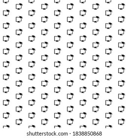 Square seamless background pattern from geometric shapes. The pattern is evenly filled with black distance learning symbols. Vector illustration on white background
