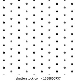 Square seamless background pattern from geometric shapes. The pattern is evenly filled with black gift symbols. Vector illustration on white background