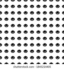 Square seamless background pattern from geometric shapes. The pattern is evenly filled with black halloween pumpkin symbols. Vector illustration on white background