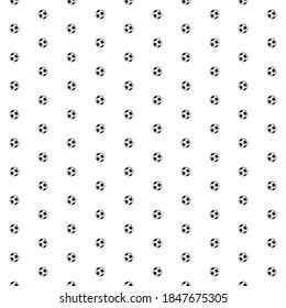 Square seamless background pattern from geometric shapes. The pattern is evenly filled with black football symbols. Vector illustration on white background