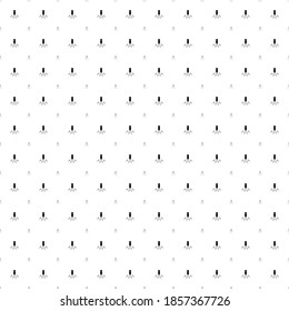 Square seamless background pattern from geometric shapes are different sizes and opacity. The pattern is evenly filled with black garland light bulb symbols. Vector illustration on white background