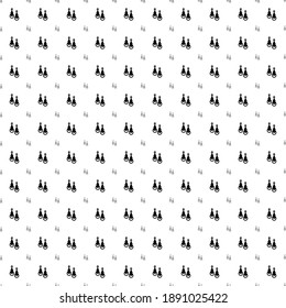 Square seamless background pattern from geometric shapes are different sizes and opacity. The pattern is evenly filled with big black earrings symbols. Vector illustration on white background