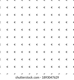 Square seamless background pattern from geometric shapes. The pattern is evenly filled with small black euro symbols. Vector illustration on white background
