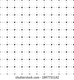 Square seamless background pattern from geometric shapes are different sizes and opacity. The pattern is evenly filled with small black palette symbols. Vector illustration on white background