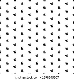 Square seamless background pattern from geometric shapes. The pattern is evenly filled with big black roasted turkeys. Vector illustration on white background