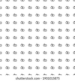 Square seamless background pattern from geometric shapes. The pattern is evenly filled with big black wedding rings symbols. Vector illustration on white background