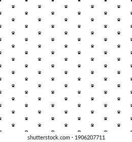 Patrón de fondo cuadrado sin costuras a partir de formas geométricas. El patrón se rellena uniformemente con pequeños símbolos de mascotas negras. Ilustración del vector sobre fondo blanco