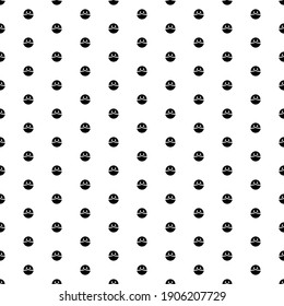 Square seamless background pattern from geometric shapes. The pattern is evenly filled with black masked face symbols. Vector illustration on white background