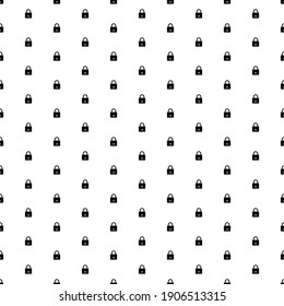 Square seamless background pattern from geometric shapes. The pattern is evenly filled with black padlock symbols. Vector illustration on white background