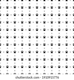 Square seamless background pattern from geometric shapes are different sizes and opacity. The pattern is evenly filled with black pet symbols. Vector illustration on white background