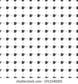 Square seamless background pattern from geometric shapes are different sizes and opacity. The pattern is evenly filled with big black palette symbols. Vector illustration on white background