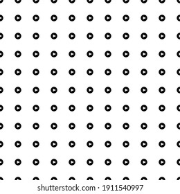 Square seamless background pattern from geometric shapes. The pattern is evenly filled with black play symbols. Vector illustration on white background