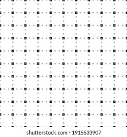 Square seamless background pattern from geometric shapes are different sizes and opacity. The pattern is evenly filled with small black checkbox symbols. Vector illustration on white background