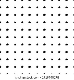 Square seamless background pattern from geometric shapes. The pattern is evenly filled with black thumb up symbols. Vector illustration on white background