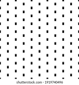 Square seamless background pattern from geometric shapes. The pattern is evenly filled with black trash symbols. Vector illustration on white background