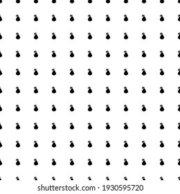 Square seamless background pattern from geometric shapes. The pattern is evenly filled with black pear symbols. Vector illustration on white background