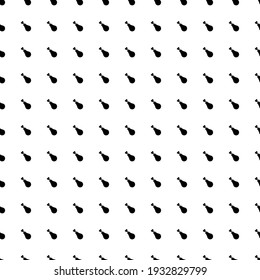 Square seamless background pattern from geometric shapes. The pattern is evenly filled with big black chicken's leg symbols. Vector illustration on white background