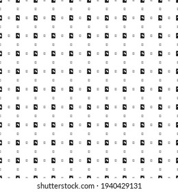 Square seamless background pattern from geometric shapes are different sizes and opacity. The pattern is evenly filled with black washer symbols. Vector illustration on white background