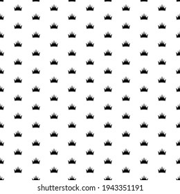 Square seamless background pattern from geometric shapes. The pattern is evenly filled with big black crown symbols. Vector illustration on white background