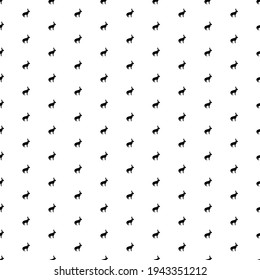 Square seamless background pattern from geometric shapes. The pattern is evenly filled with black hare symbols. Vector illustration on white background