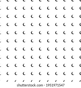 Square seamless background pattern from geometric shapes. The pattern is evenly filled with black moon symbols. Vector illustration on white background
