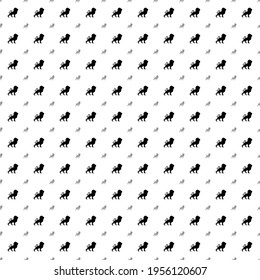 Square seamless background pattern from geometric shapes are different sizes and opacity. The pattern is evenly filled with big black lion symbols. Vector illustration on white background