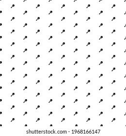 Square seamless background pattern from geometric shapes. The pattern is evenly filled with black baby rattle symbols. Vector illustration on white background