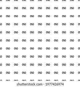 Square seamless background pattern from geometric shapes. The pattern is evenly filled with big black infinity symbols. Vector illustration on white background