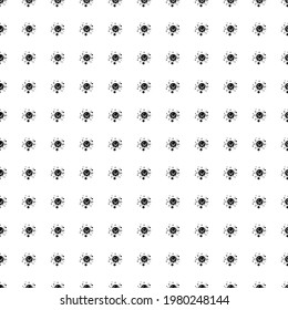 Square seamless background pattern from geometric shapes. The pattern is evenly filled with big black cosmic symbols. Vector illustration on white background