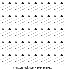 Square seamless background pattern from geometric shapes are different sizes and opacity. The pattern is evenly filled with black people symbols. Vector illustration on white background