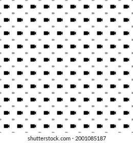 Square seamless background pattern from geometric shapes are different sizes and opacity. The pattern is evenly filled with big black video camera symbols. Vector illustration on white background