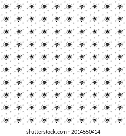 Square seamless background pattern from geometric shapes are different sizes and opacity. The pattern is evenly filled with big black cosmic symbols. Vector illustration on white background