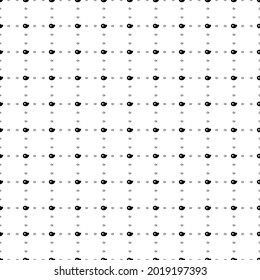Square seamless background pattern from geometric shapes are different sizes and opacity. The pattern is evenly filled with small black steak symbols. Vector illustration on white background