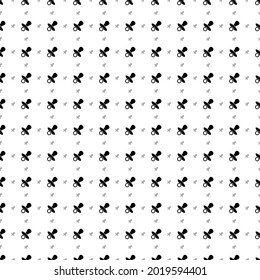 El patrón de fondo cuadrado sin costuras a partir de formas geométricas es de tamaños y opacidad diferentes. El patrón se llena uniformemente con grandes símbolos de pezones negros. Ilustración del vector sobre fondo blanco