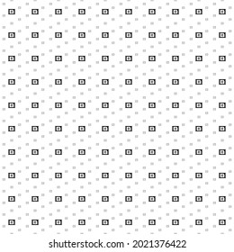 Square seamless background pattern from geometric shapes are different sizes and opacity. The pattern is evenly filled with black eSIM symbols. Vector illustration on white background