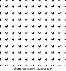 Square seamless background pattern from geometric shapes. The pattern is evenly filled with big black chicken symbols. Vector illustration on white background