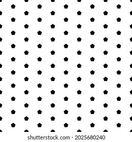 Square seamless background pattern from geometric shapes. The pattern is evenly filled with black pentagon symbols. Vector illustration on white background