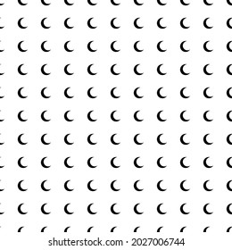 Square seamless background pattern from geometric shapes. The pattern is evenly filled with big black moon symbols. Vector illustration on white background