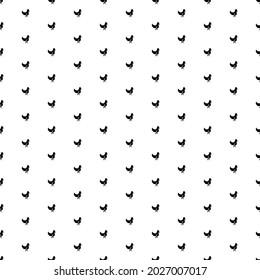 Square seamless background pattern from geometric shapes. The pattern is evenly filled with black chicken symbols. Vector illustration on white background