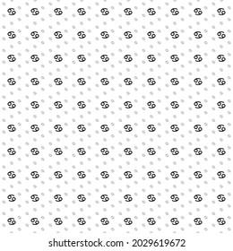 Square seamless background pattern from geometric shapes are different sizes and opacity. The pattern is evenly filled with black cancer zodiac symbols. Vector illustration on white background