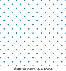 Square seamless background pattern from geometric shapes. The pattern with blue pentagon symbols. Vector illustration on white background
