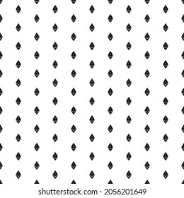 Square seamless background pattern from geometric shapes. The pattern is evenly filled with big black ethereum symbols. Vector illustration on white background